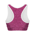 Magenta Pink Glitter Artwork Print (NOT Real Glitter) Women's Sports Bra