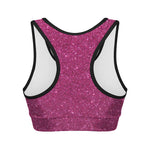 Magenta Pink Glitter Artwork Print (NOT Real Glitter) Women's Sports Bra