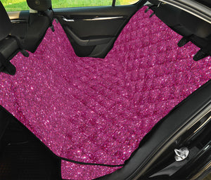 Magenta Pink (NOT Real) Glitter Print Pet Car Back Seat Cover