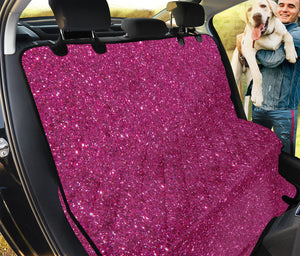 Magenta Pink (NOT Real) Glitter Print Pet Car Back Seat Cover