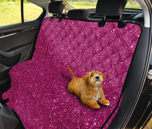 Magenta Pink (NOT Real) Glitter Print Pet Car Back Seat Cover