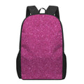 Magenta Pink (NOT Real) Glitter Print 17 Inch Backpack