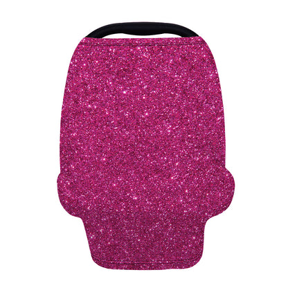 Magenta Pink (NOT Real) Glitter Print Baby Seat Cover