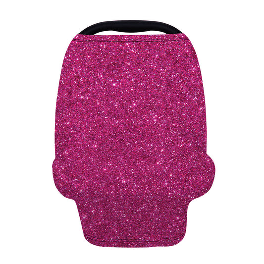 Magenta Pink (NOT Real) Glitter Print Baby Seat Cover