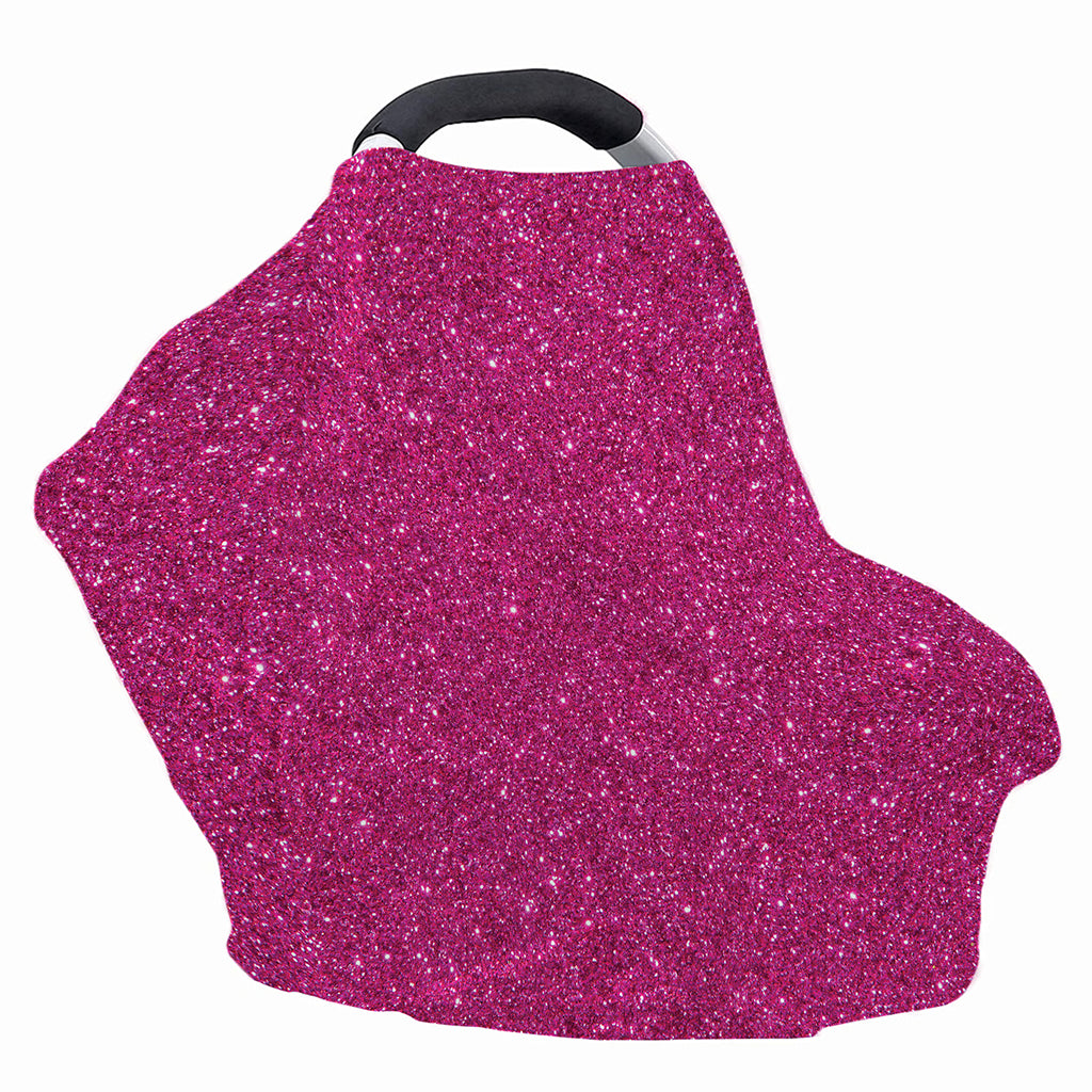 Magenta Pink (NOT Real) Glitter Print Baby Seat Cover