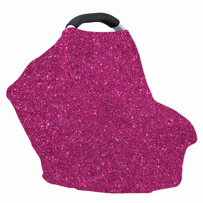 Magenta Pink (NOT Real) Glitter Print Baby Seat Cover