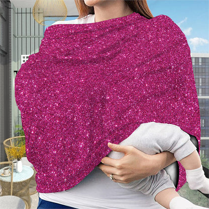 Magenta Pink (NOT Real) Glitter Print Baby Seat Cover