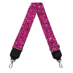 Magenta Pink (NOT Real) Glitter Print Bag Strap