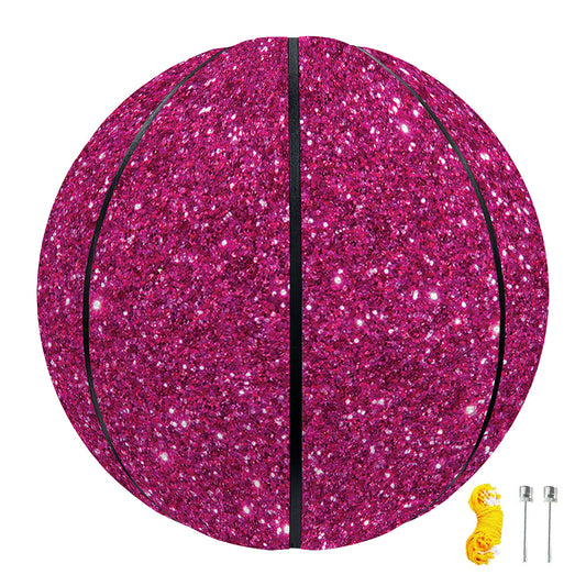 Magenta Pink (NOT Real) Glitter Print Basketball