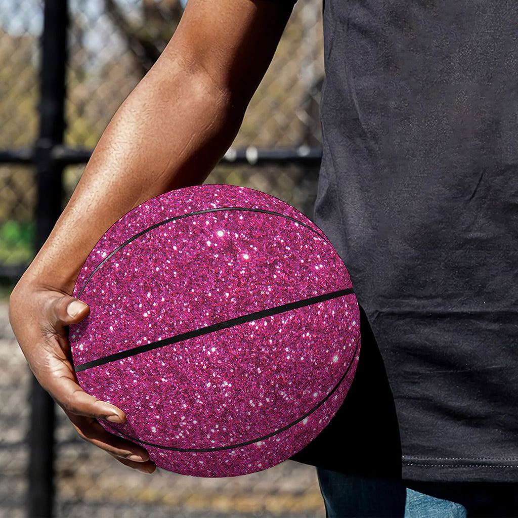 Magenta Pink (NOT Real) Glitter Print Basketball