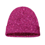 Magenta Pink (NOT Real) Glitter Print Beanie
