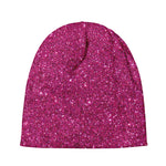 Magenta Pink (NOT Real) Glitter Print Beanie