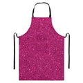 Magenta Pink (NOT Real) Glitter Print Bib Apron With Pocket