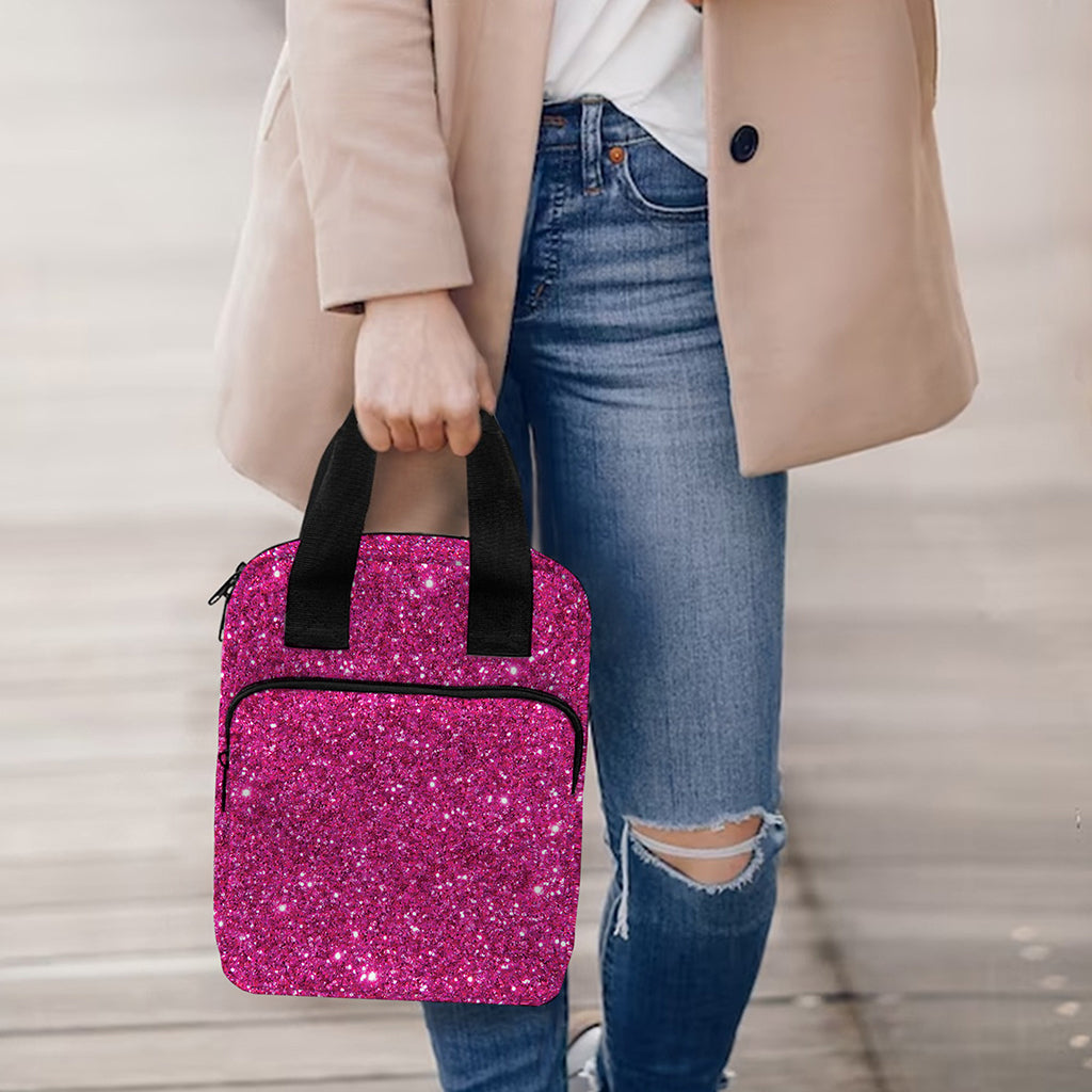 Magenta Pink (NOT Real) Glitter Print Bible Tote Bag