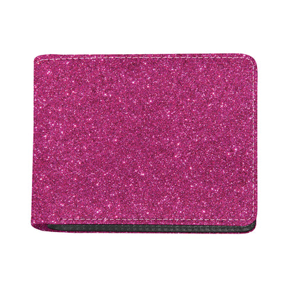 Magenta Pink (NOT Real) Glitter Print Bifold Wallet