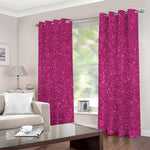 Magenta Pink (NOT Real) Glitter Print Blackout Grommet Curtains