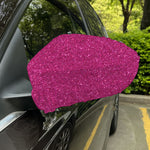 Magenta Pink (NOT Real) Glitter Print Car Side Mirror Covers