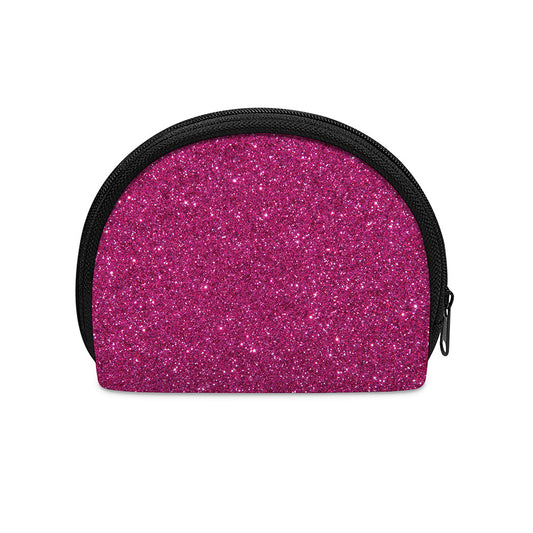 Magenta Pink (NOT Real) Glitter Print Coin Purse
