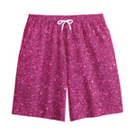 Magenta Pink (NOT Real) Glitter Print Cotton Shorts