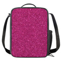 Magenta Pink (NOT Real) Glitter Print Crossbody Lunch Bag