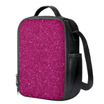 Magenta Pink (NOT Real) Glitter Print Crossbody Lunch Bag
