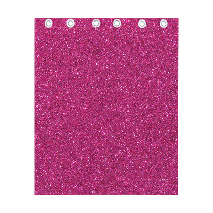 Magenta Pink (NOT Real) Glitter Print Curtain