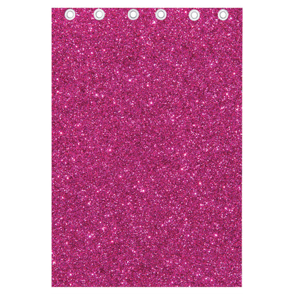 Magenta Pink (NOT Real) Glitter Print Curtain
