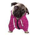 Magenta Pink (NOT Real) Glitter Print Dog Zip Up Hoodie