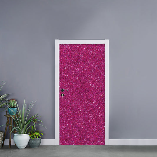 Magenta Pink (NOT Real) Glitter Print Door Sticker