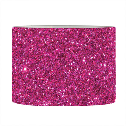 Magenta Pink (NOT Real) Glitter Print Drum Lamp Shade