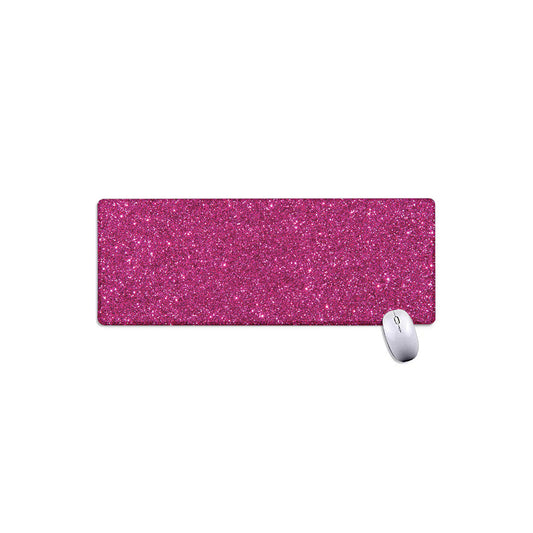 Magenta Pink (NOT Real) Glitter Print Extended Mouse Pad
