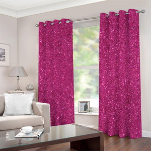 Magenta Pink (NOT Real) Glitter Print Extra Wide Grommet Curtains