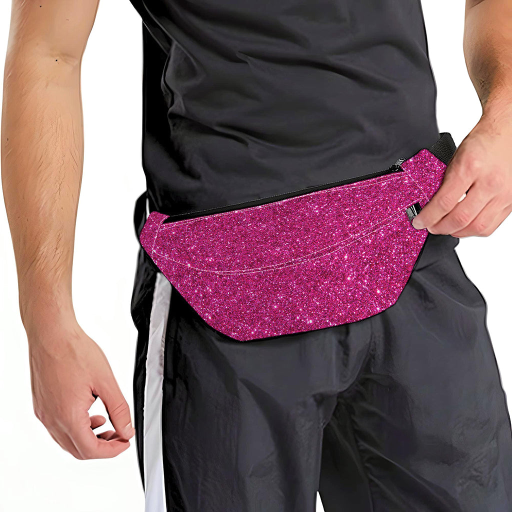 Magenta Pink (NOT Real) Glitter Print Fanny Pack