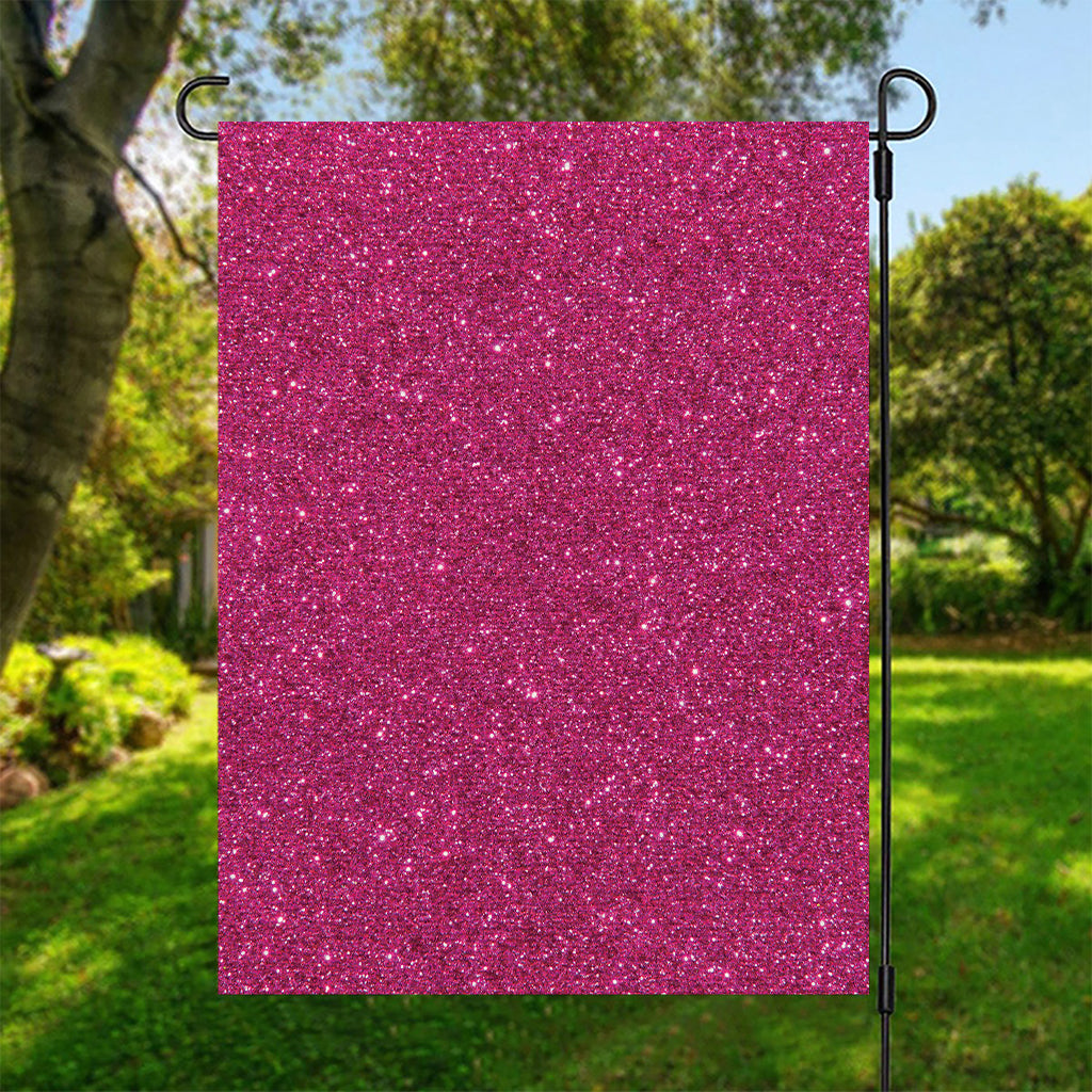 Magenta Pink (NOT Real) Glitter Print Garden Flag