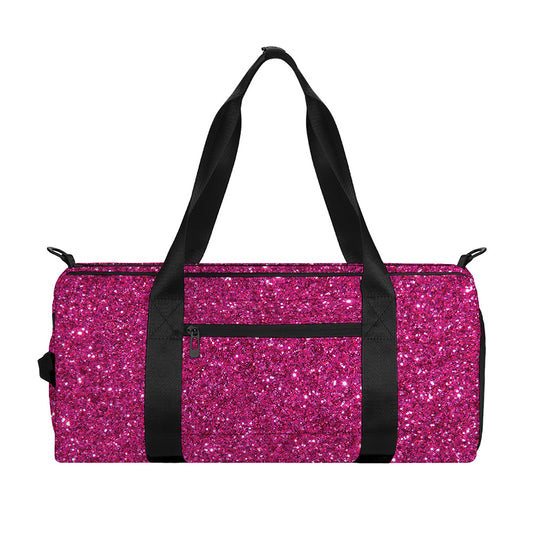 Magenta Pink (NOT Real) Glitter Print Gym Bag