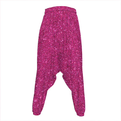 Magenta Pink (NOT Real) Glitter Print Hammer Pants