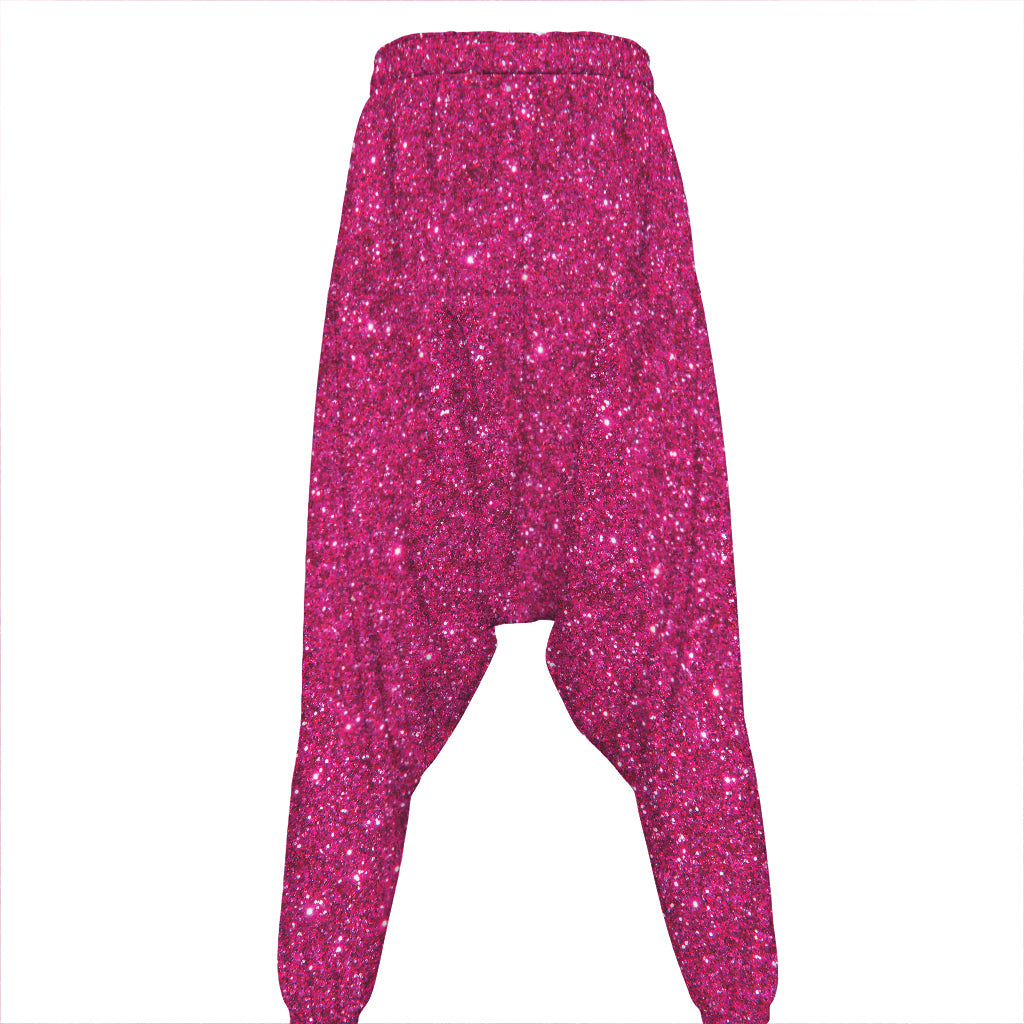 Magenta Pink (NOT Real) Glitter Print Hammer Pants