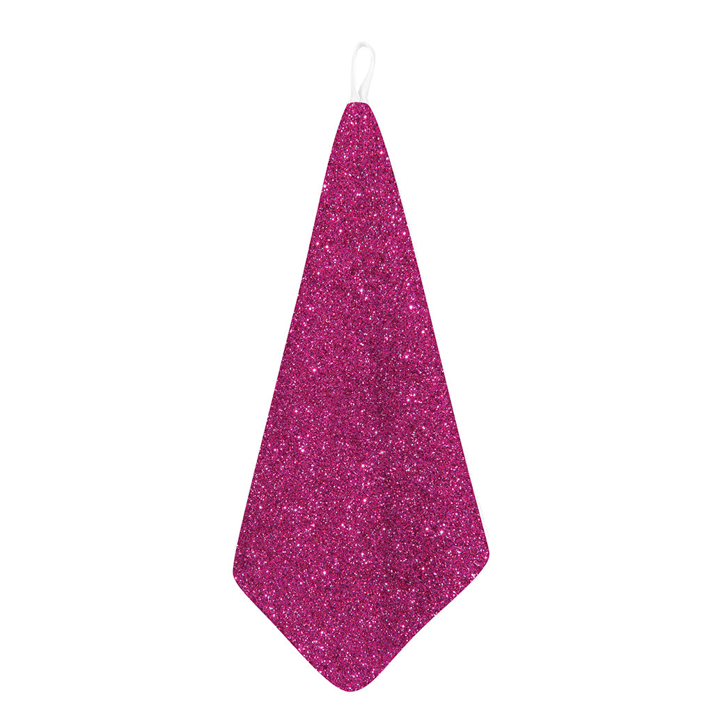 Magenta Pink (NOT Real) Glitter Print Hand Towel