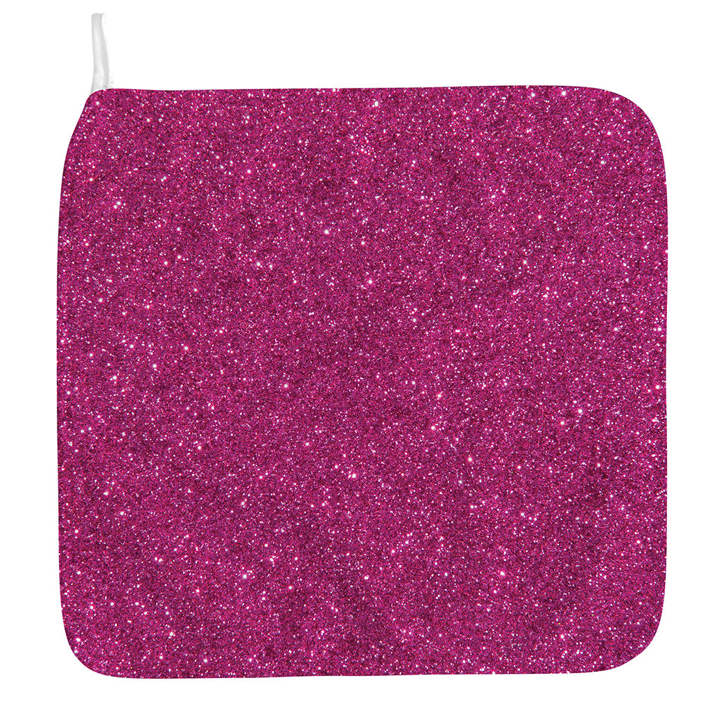 Magenta Pink (NOT Real) Glitter Print Hand Towel
