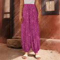 Magenta Pink (NOT Real) Glitter Print Harem Pants