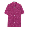 Magenta Pink (NOT Real) Glitter Print Hawaiian Shirt
