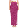 Magenta Pink (NOT Real) Glitter Print High Slit Maxi Skirt