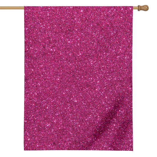 Magenta Pink (NOT Real) Glitter Print House Flag
