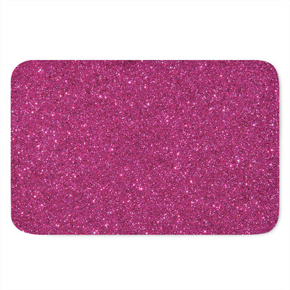Magenta Pink (NOT Real) Glitter Print Indoor Door Mat