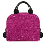 Magenta Pink (NOT Real) Glitter Print Insulated Lunch Bag