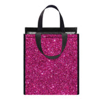 Magenta Pink (NOT Real) Glitter Print Insulated Lunch Tote