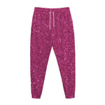 Magenta Pink (NOT Real) Glitter Print Jogger Pants