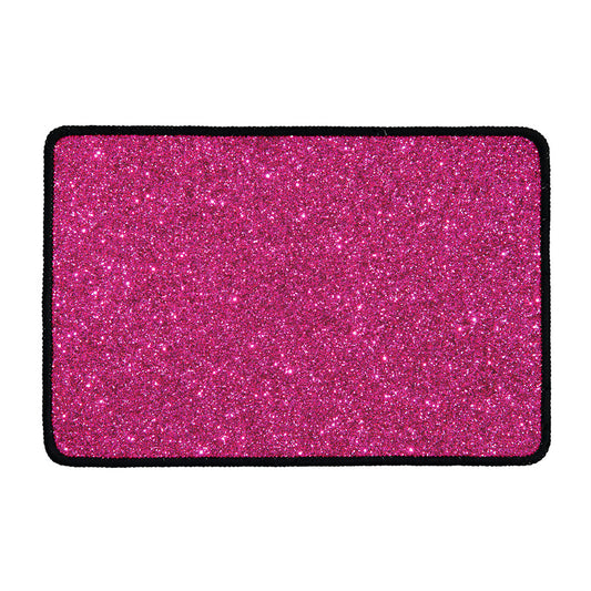 Magenta Pink (NOT Real) Glitter Print Kitchen Mat