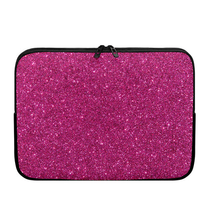 Magenta Pink (NOT Real) Glitter Print Laptop Sleeve
