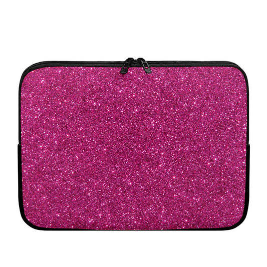Magenta Pink (NOT Real) Glitter Print Laptop Sleeve